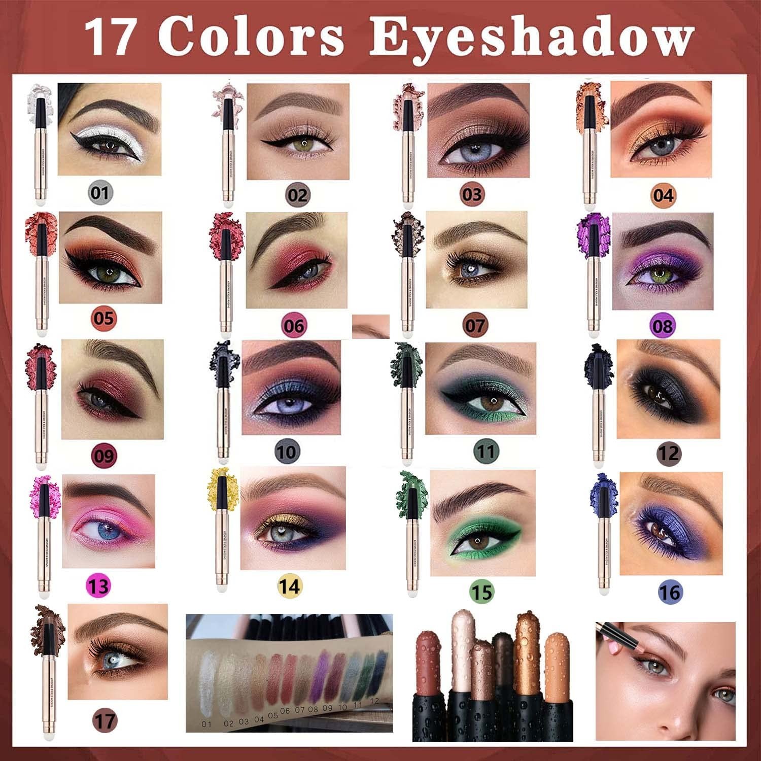 High Pigment Waterproof Eyeshadow Crayon – Effortless Glam with Luminous Finish