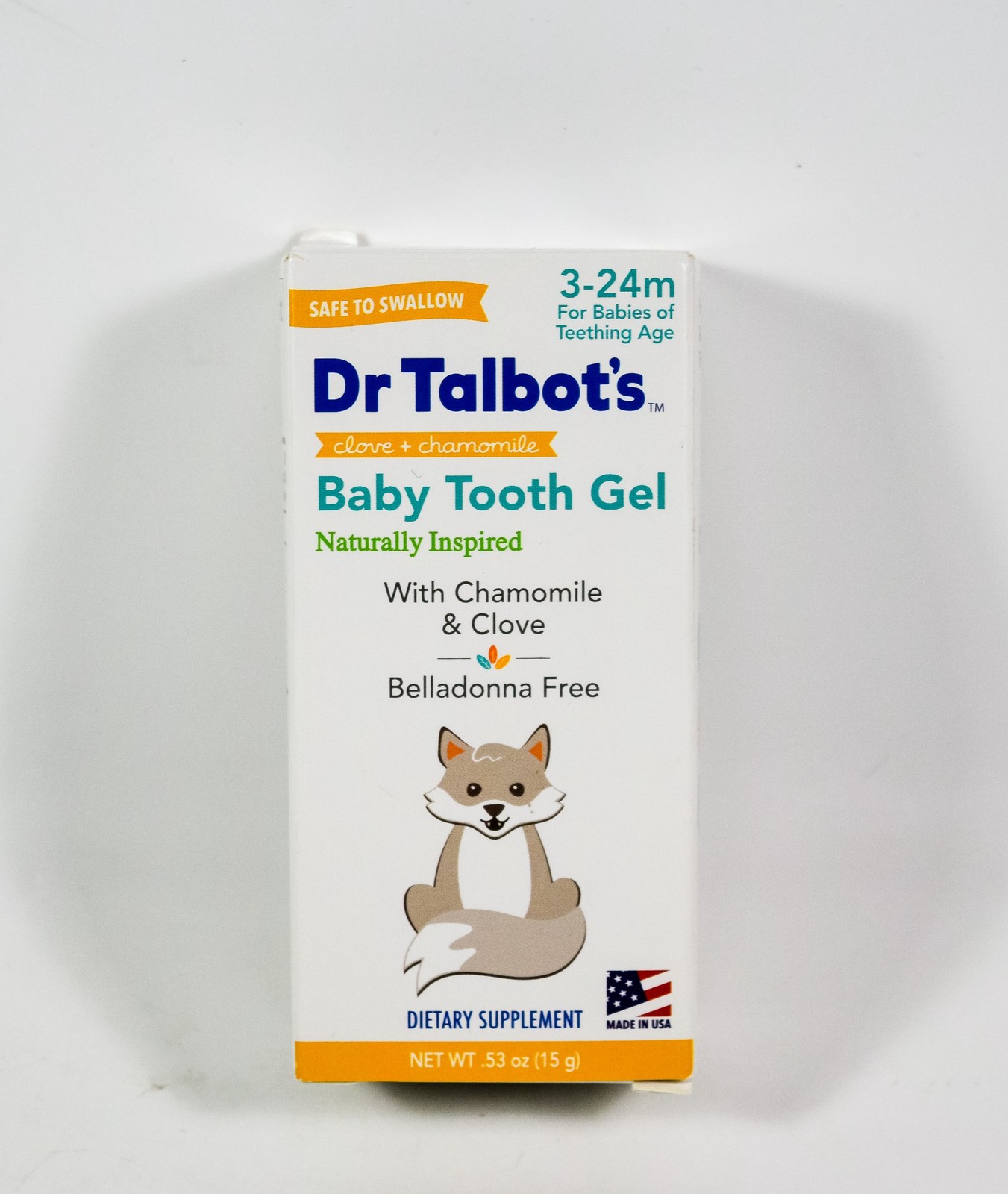 1 Dr. Talbot’s Baby Tooth Gel CLOVE & CHAMOMILE 3-24m .53oz tube 10/2026 MadeUSA