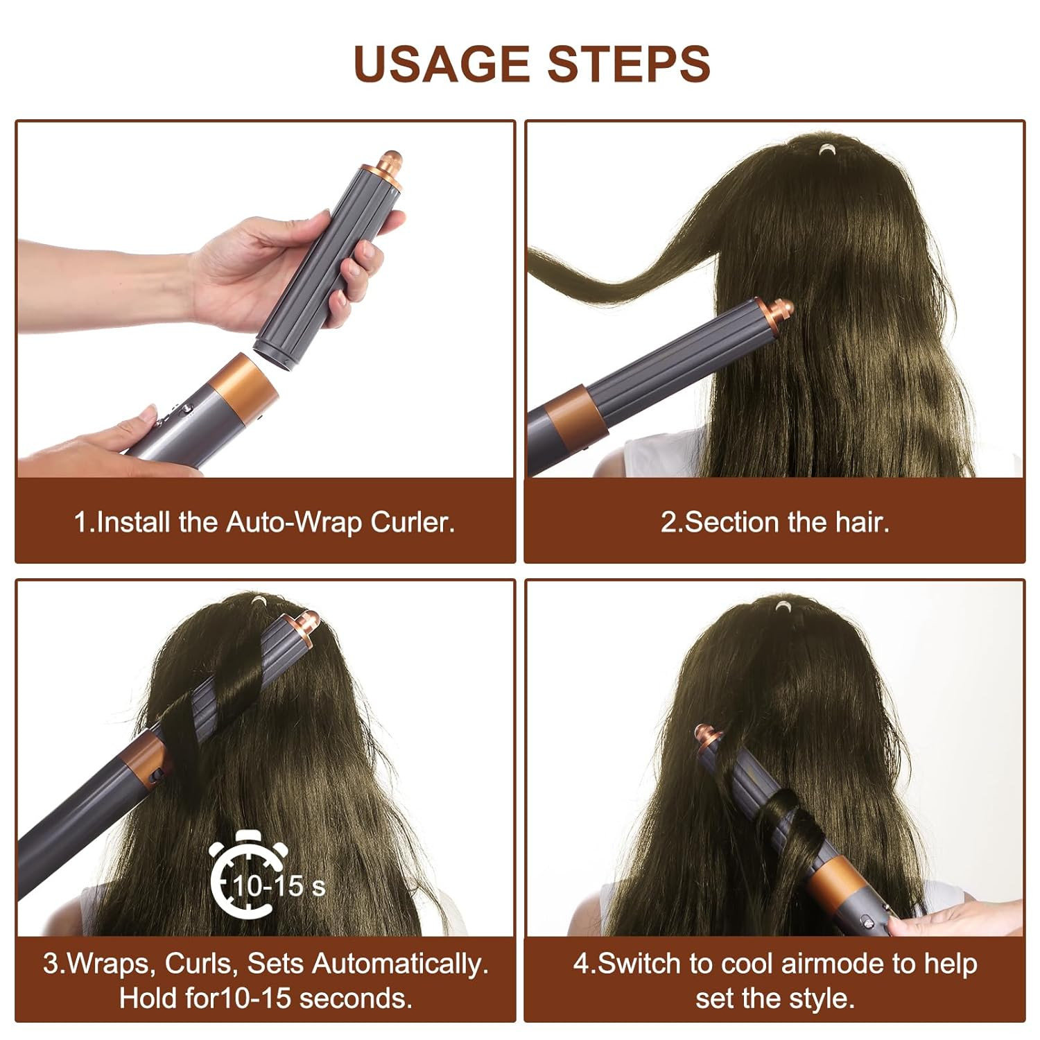 40Mm/1.6In Long Barrel Attachment for Dyson Airwrap HS01 HS05 HS08, Adjustable B