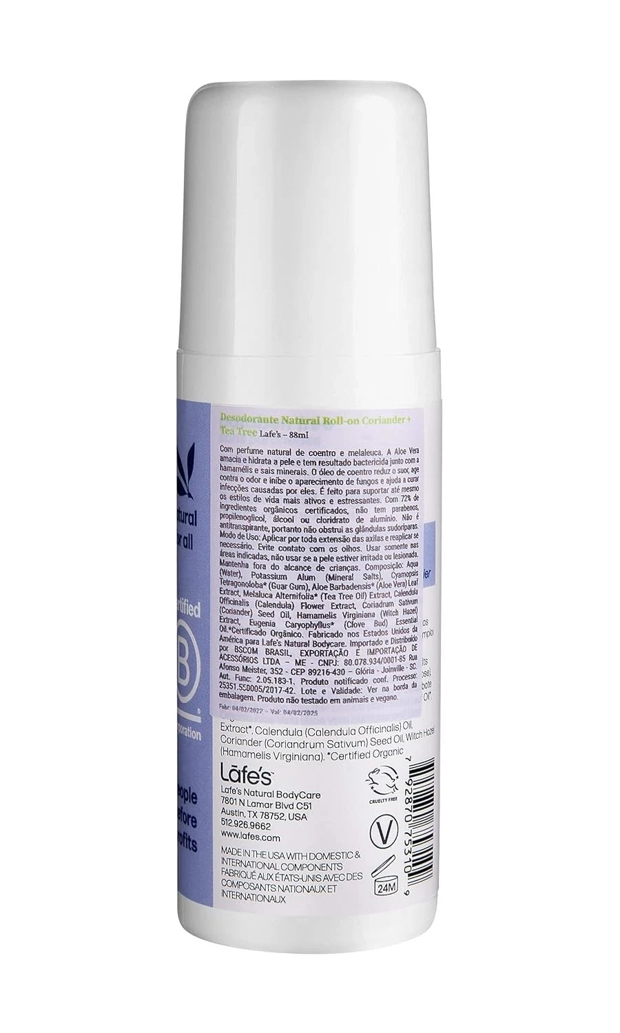 Lafe’s Bodycare Roll On Deodorant Extra Strength 3 fl. oz Each (Pack of 6)