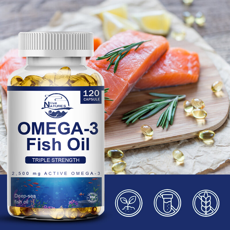 3x Strength EPA & DHA Omega 3 Fish Oil 3600mg, Highest Potency, 120 Softgels