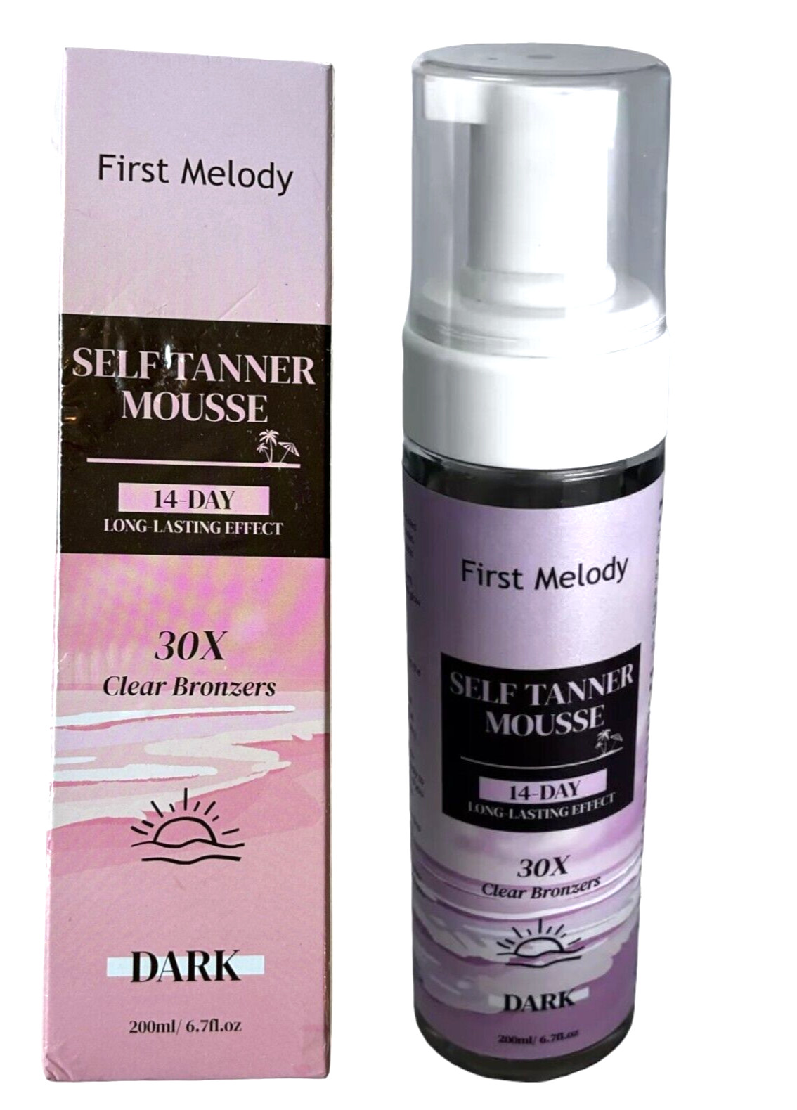 Self Tanning Mousse (Dark Tan) Foam Lasts 14 Days – 3x 6.7 oz Pump Tanner