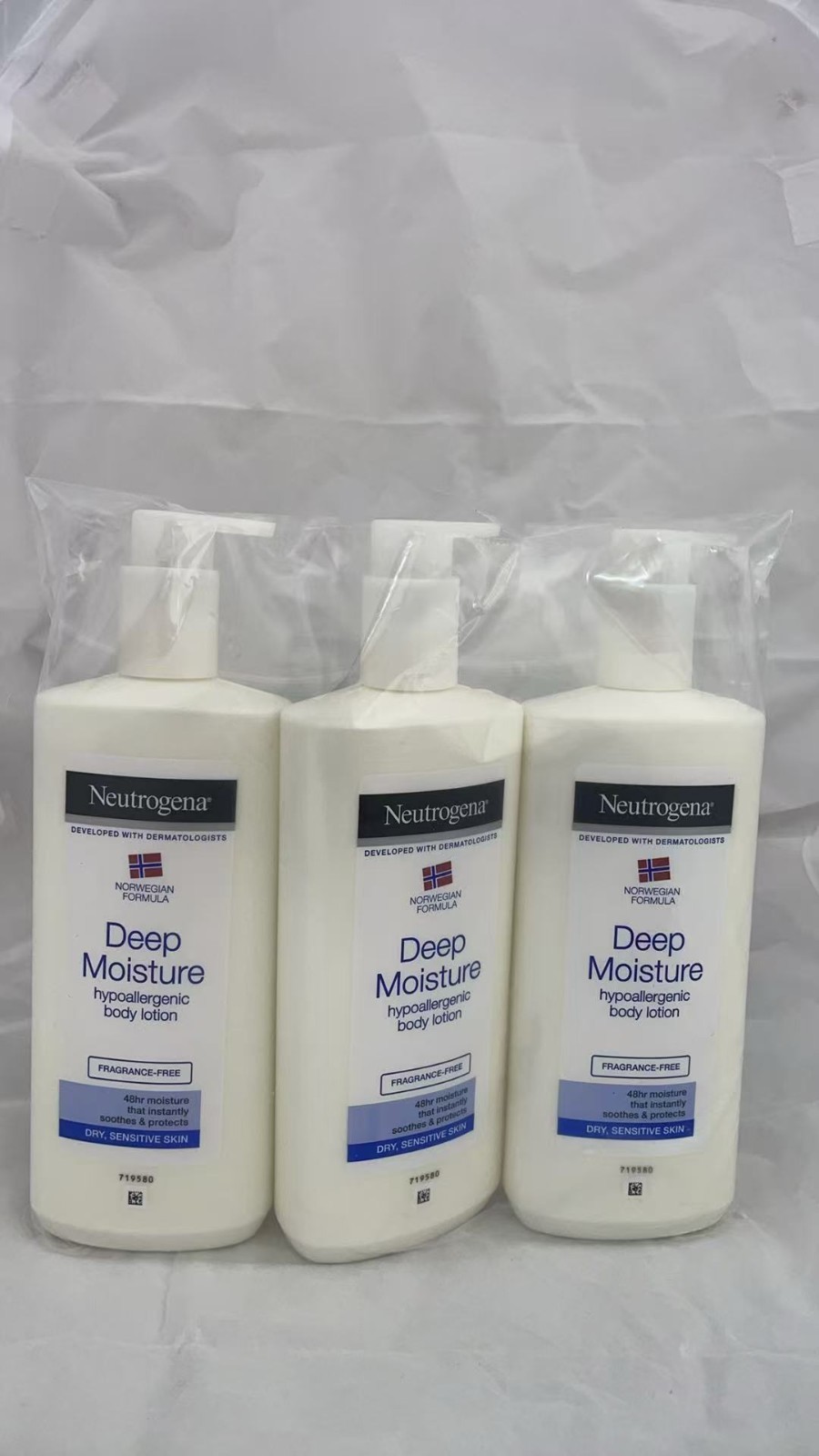 Neutrogena DEEP MOISTURE Hypoallergenic Body Lotion 13.5 fl oz NEW-(3 PACK) New