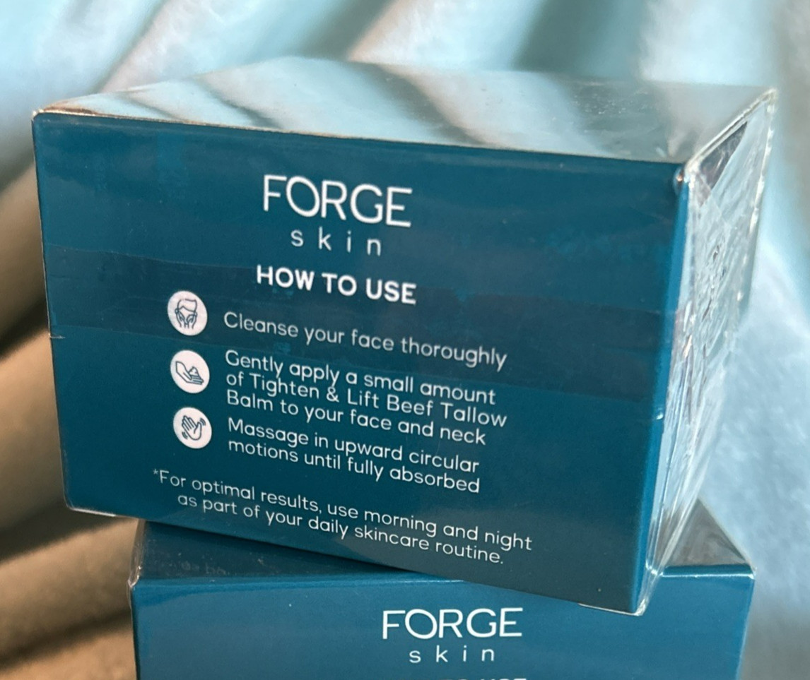 2 PACK Forge Skin Scented Tighten & Lift Beef Tallow Face & Neck Balm, 1.7oz NEW