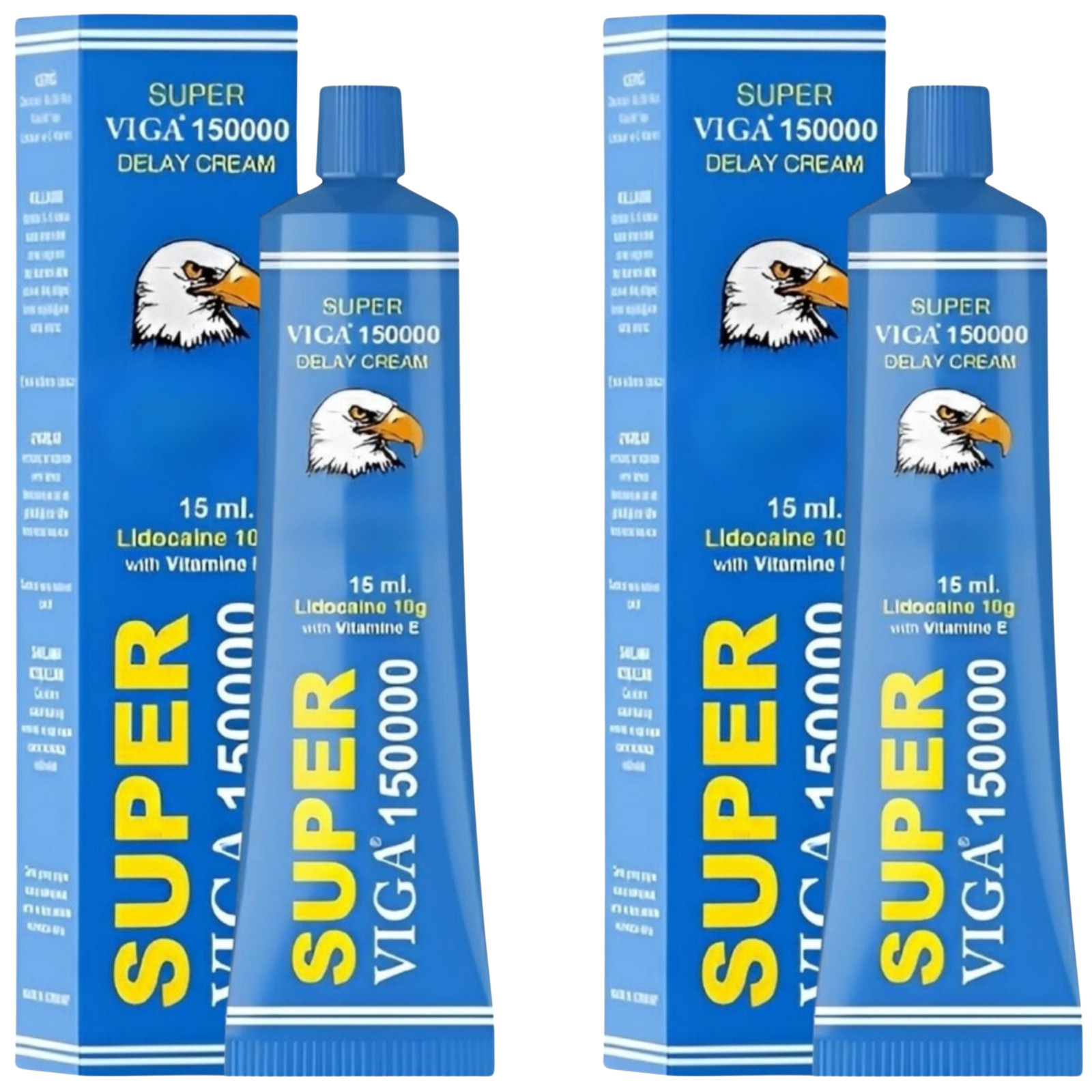 Viga 150000 for Men Long-Lasting Delay Cream 100% Natural Pack of 2