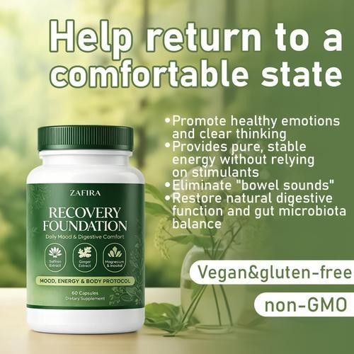 Zafira Recovery Foundation Mood & Digestive Support Capsules With Saffron Extrac