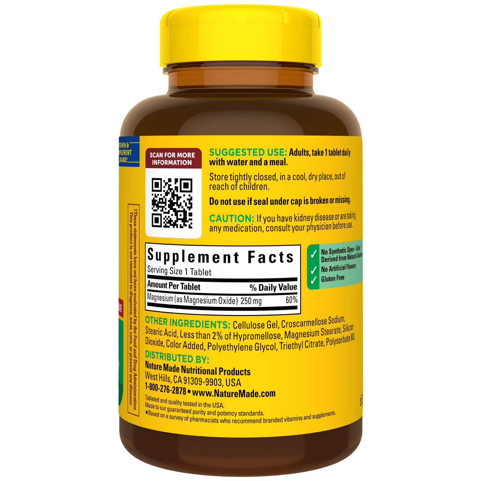 Nature Made Magnesium Oxide 250 mg Tablets,Supports Muscle Relaxation, 300 Count