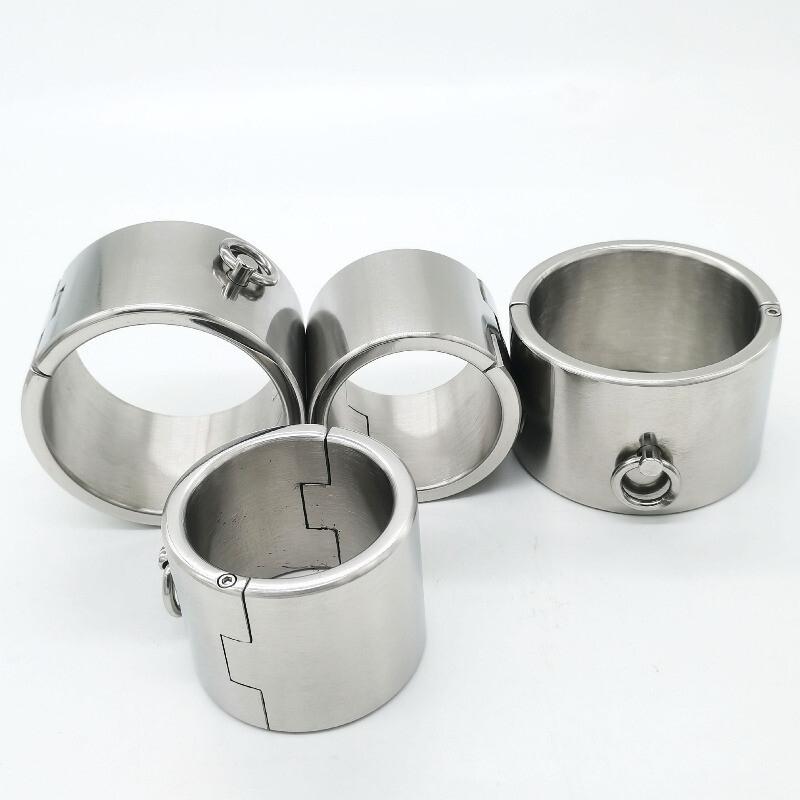 Stainless Steel 6cm High Handcuffs Ankle Shackles Neck Collar Round/oval Shape