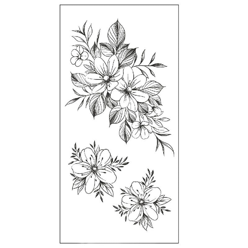 5 Flower Tattoo Sheets – Waterproof, Safe & Easy to Apply