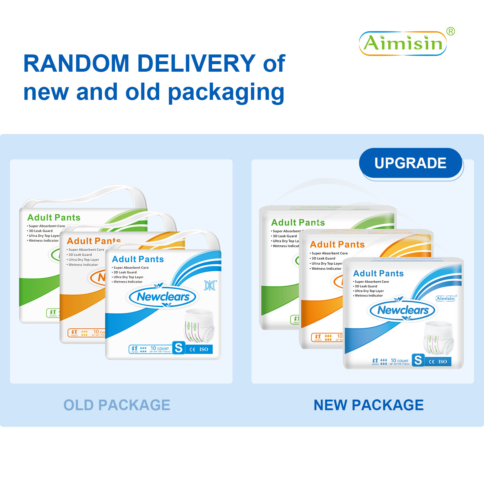 Newclears Adult Incontinence Underwear Diapers for Men Women, 20/40/60/80 ct