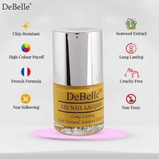 DeBelle Gel Nail Finish Polish Caramelo Yellow(Yellow) – 8Ml