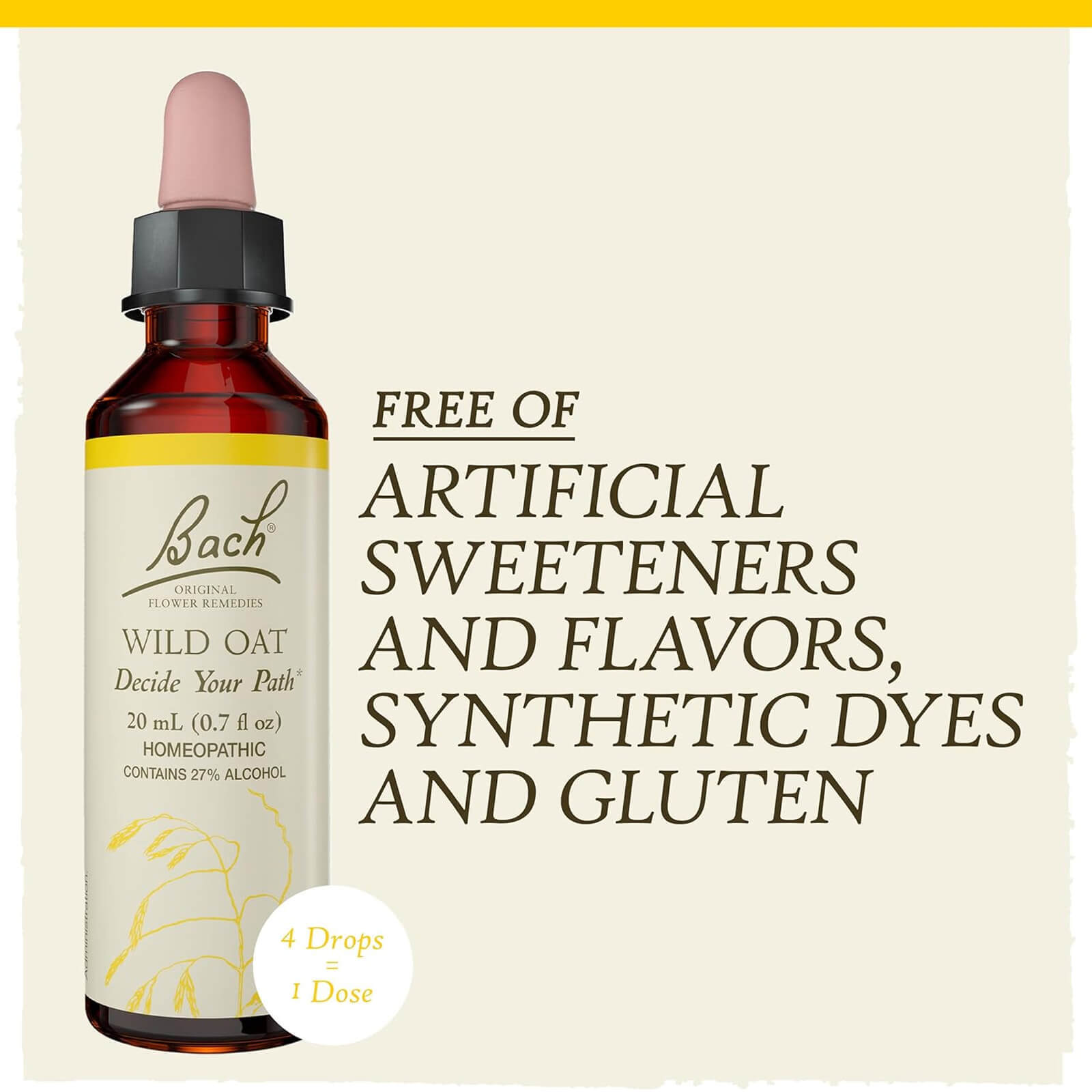 Bach Original Flower Remedies Wild Oat Decide Your Path 0.7 fl oz 20mL