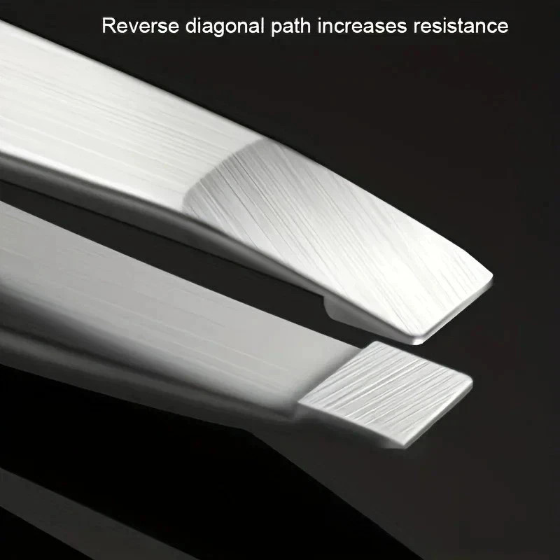 4pcs Stainless Steel Tweezers Set for Eyebrows Facial Hair Precision Grooming