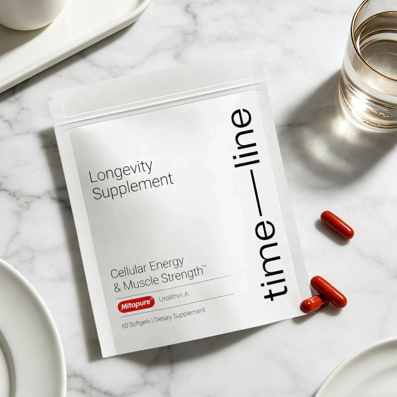 Time-Line Longevity Supplement Mitopure Urolithin A 60 Softgels