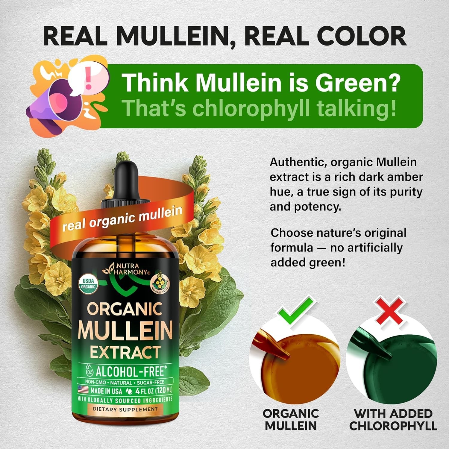 Mullein Drops for Lungs – USDA Organic Liquid – Mullein Leaf Extract