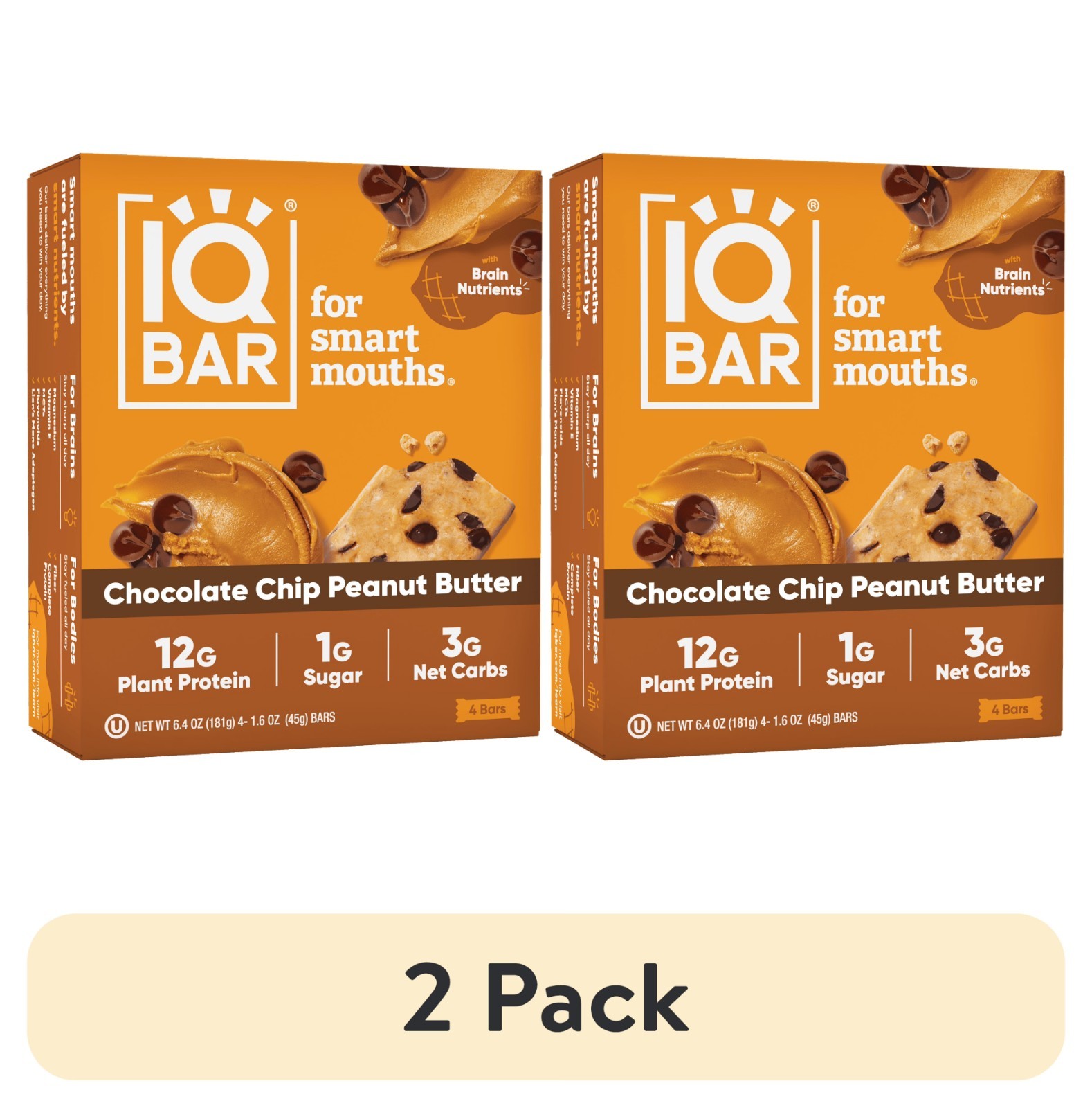 IQBAR Chocolate Chip Peanut Butter Protein 8 bars – Free Shipping