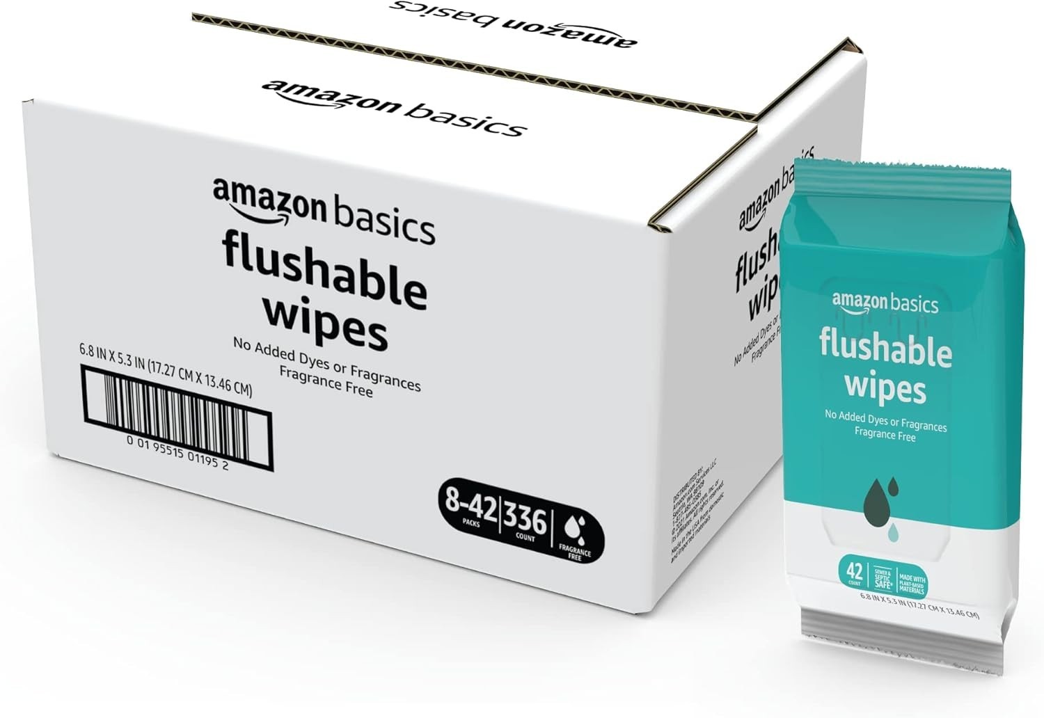 Flushable Adult Toilet Wipes – Fragrance-Free & Eco-Friendly, 336 Total Wipes