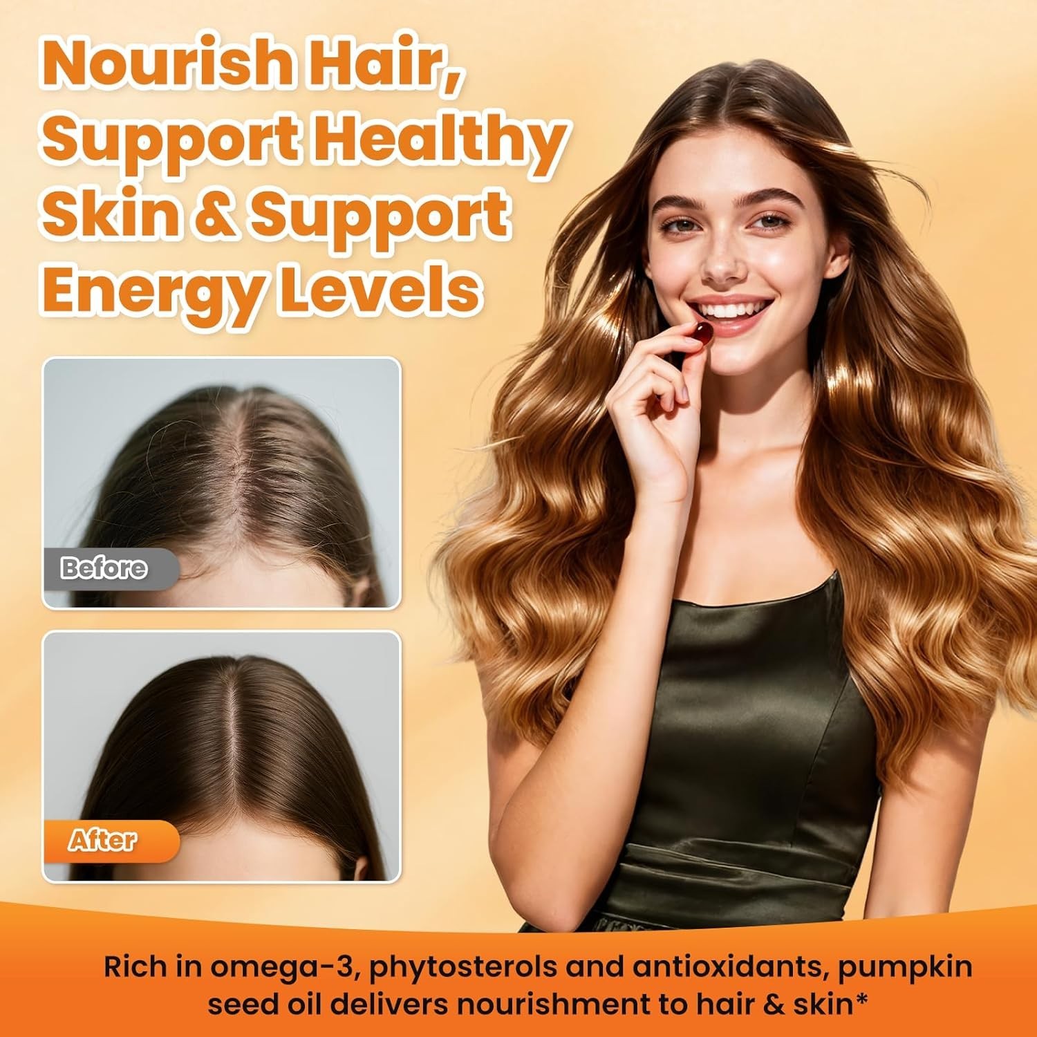 Pumpkin Seed Oil with Saw Palmetto Capsules, 3000mg Per Serving