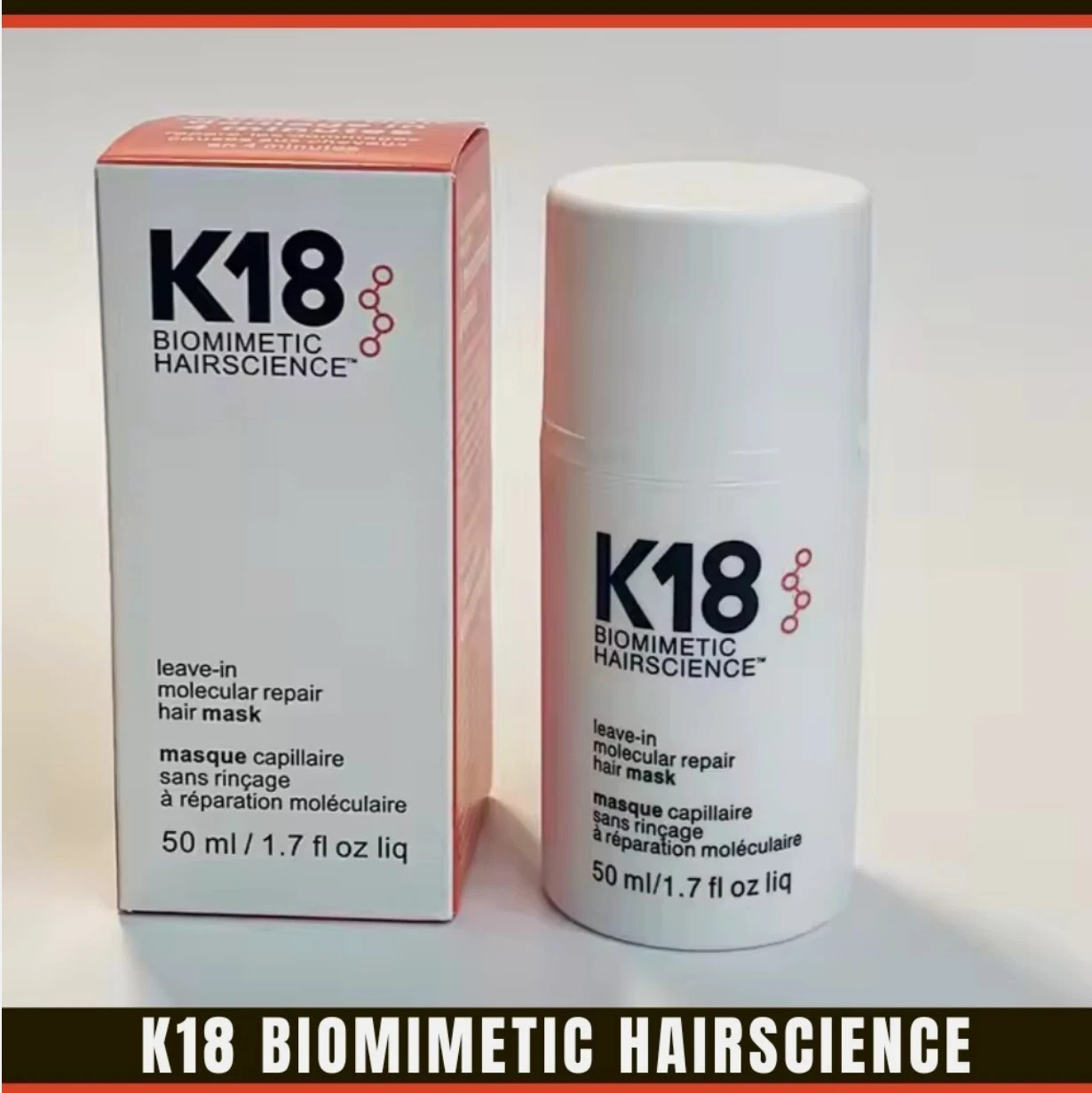 Pack of 3 K18 Leave In Molecular Repair Hair Mask 50ml / 1.7oz Hair Treatment
