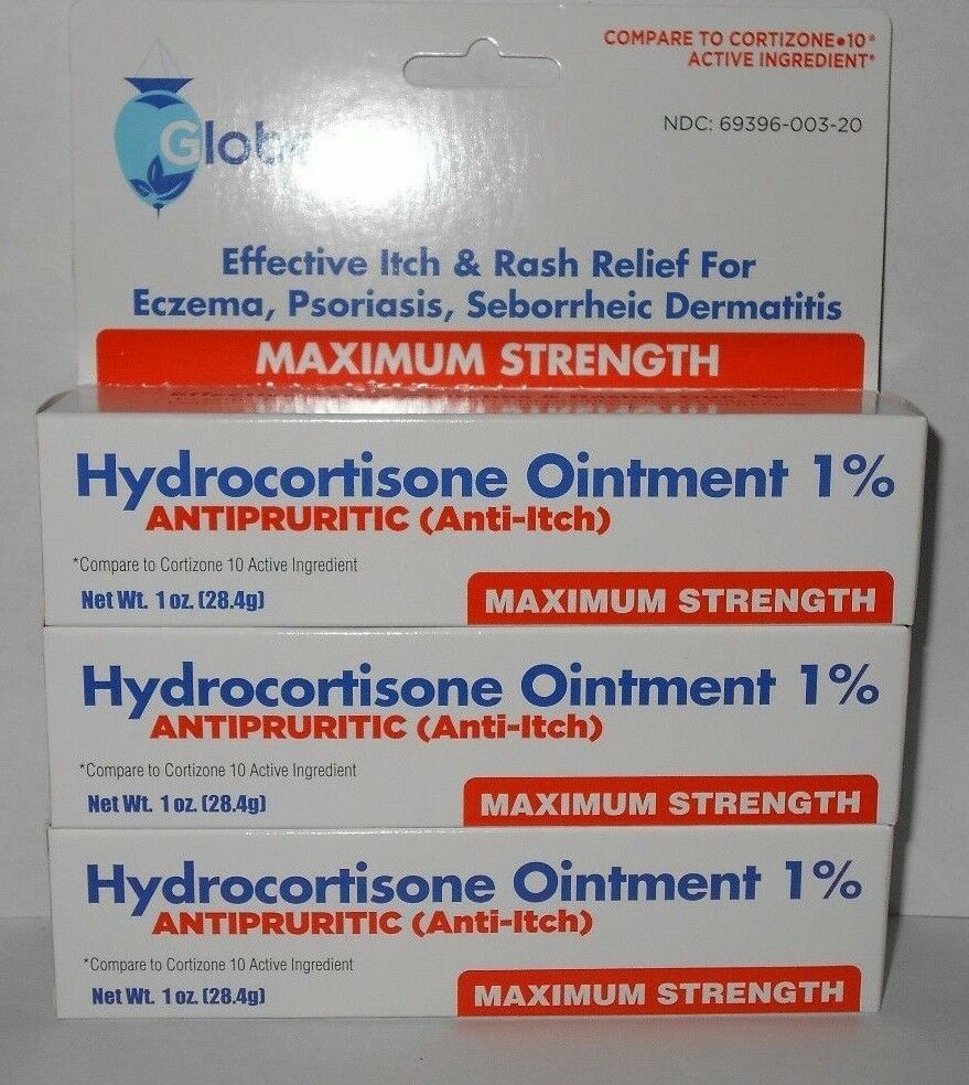 Hydrocortisone Ointment 1% 1oz Anti-Itch (Compare to Cortizone-10) – 3 pack