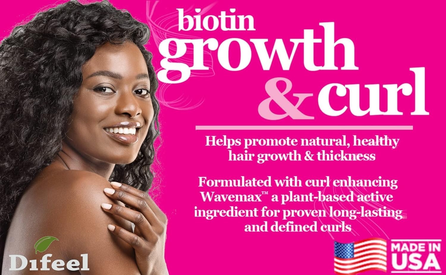 Difeel Biotin Growth & Curl Premium Hair Oil 7.1 oz.
