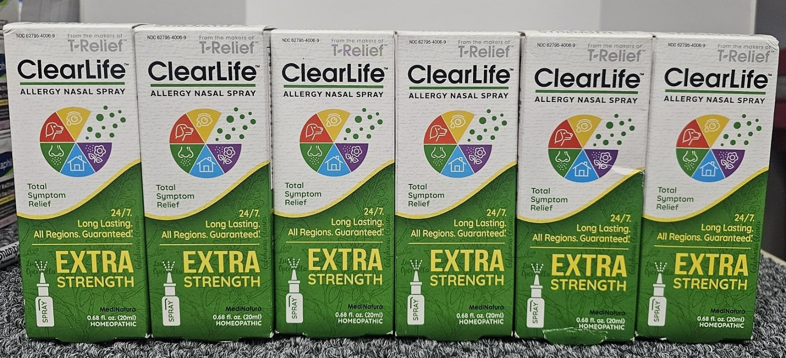 6 X CLEARLIFE Allergy Nasal Spray Extra Strength Medinatura 0.68 Oz Exp 02/2027