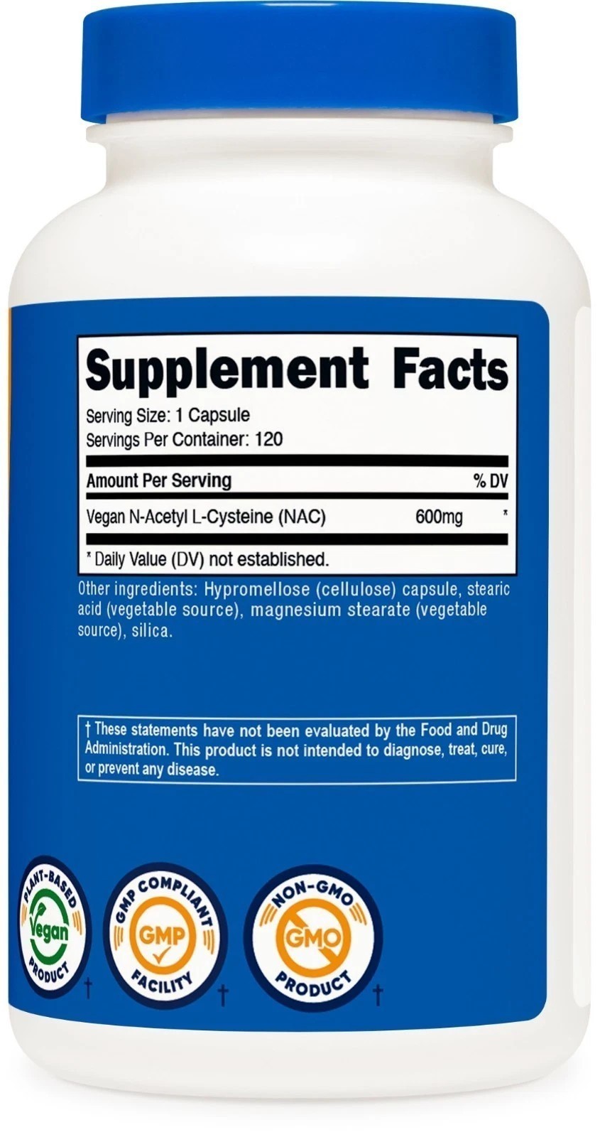 3 bottles Nutricost N-Acetyl L-Cysteine (NAC) 600mg, 120 Vegan Capsules NEW
