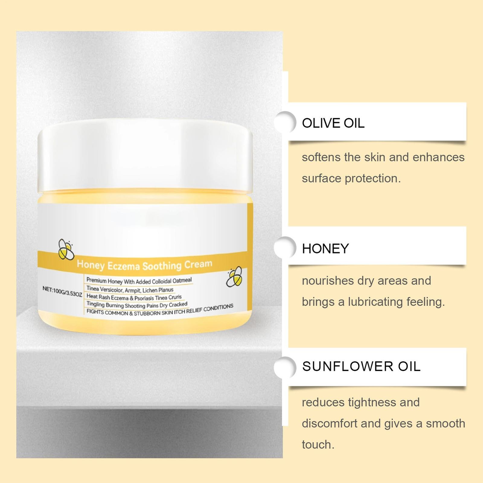 Honey Eczema Soothing Cream Moisturizing Lotion For Dry Itchy Skin Eczema Relief
