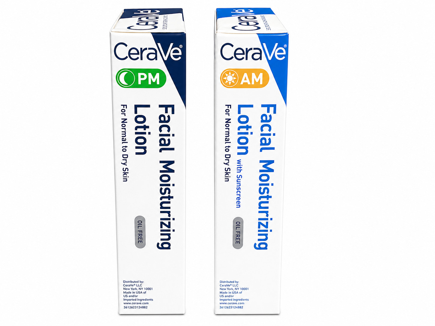 CeraVe AM/PM Facial Moisturizing Lotion Skin Care Set Ultra Lightweight 3oz New