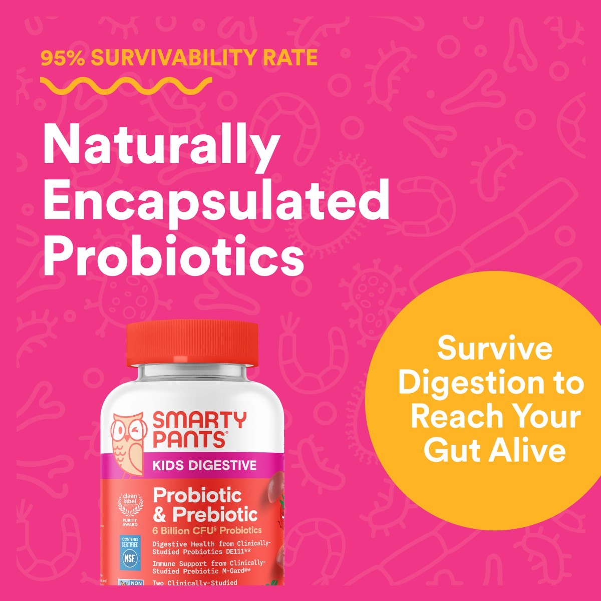SmartyPants Kids Prebiotic & Probiotic & Digestive Health Vitamins – 45 ct