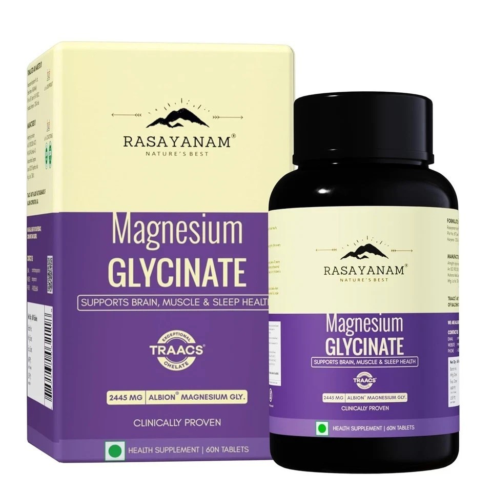 Chelated Magnesium Glycinate (2445mg) Supports Sleep, Relaxation,Muscle Recovery