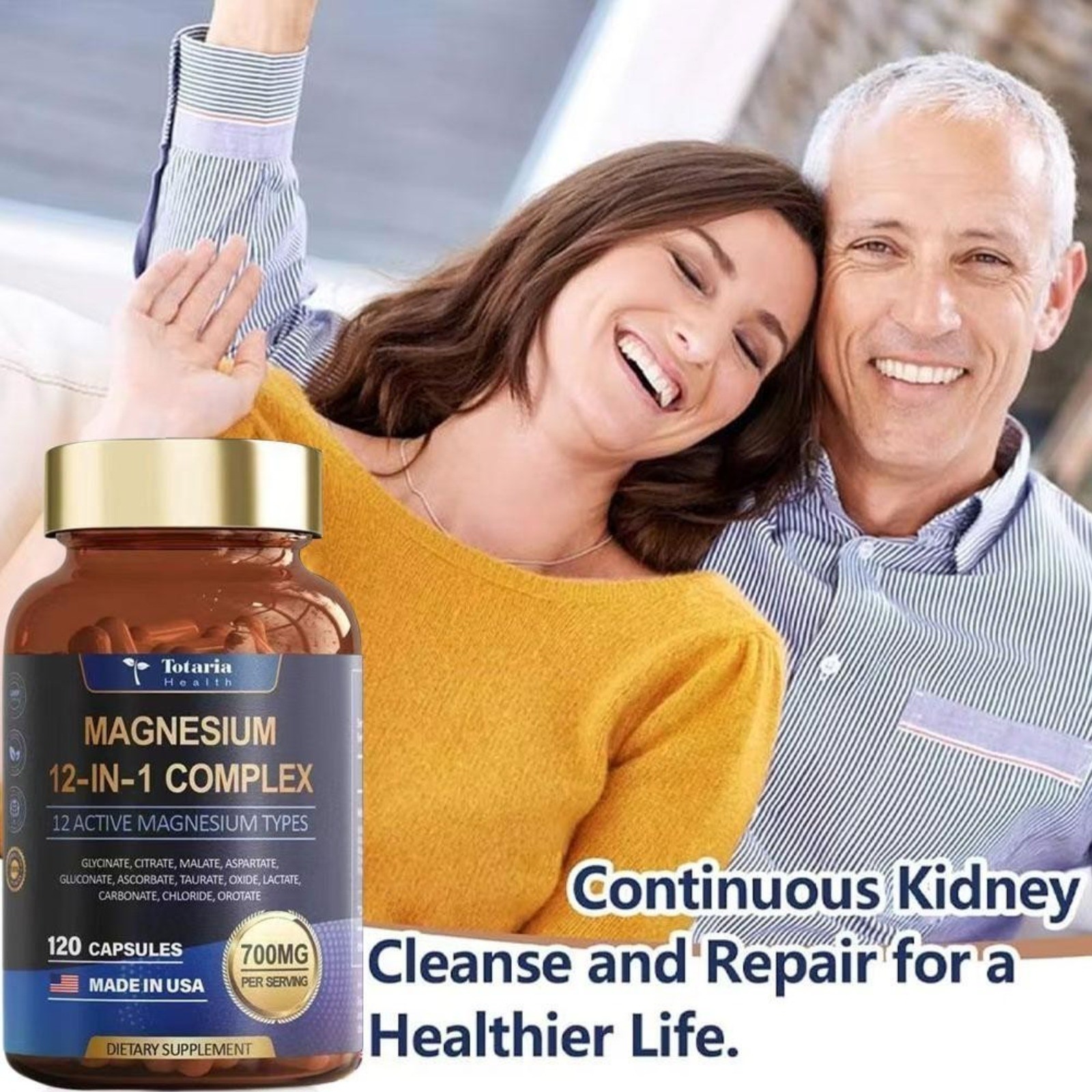 2Pack -Totaria Magnesium 12 in1 Complex 700mg – Glycinate Citrate Malate Taurate
