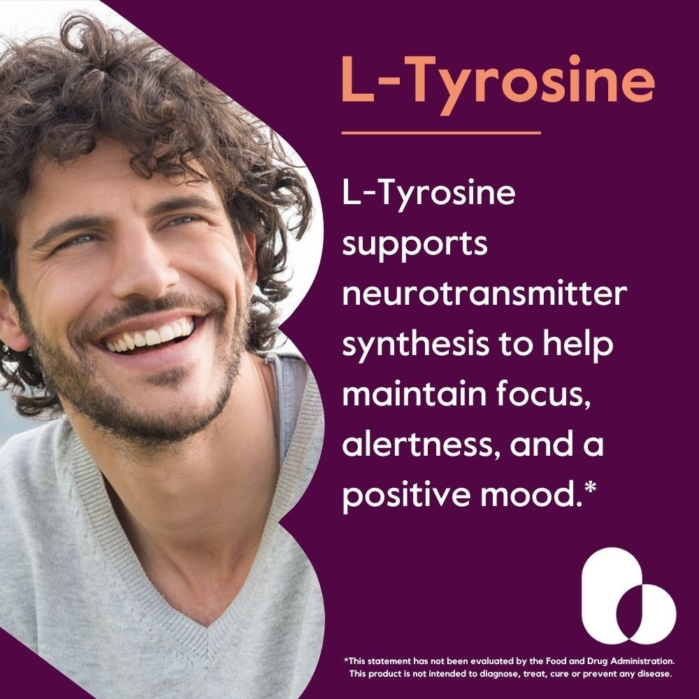 Bestvite L-Tyrosine 500mg (240 Capsules) – No Stearates – Non GMO – Gluten Free