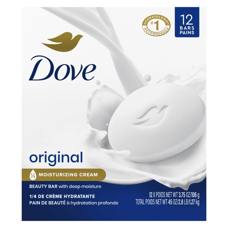 Dove Beauty White Moisturizing Beauty Bar Soap – 12pk – 3.75oz Each