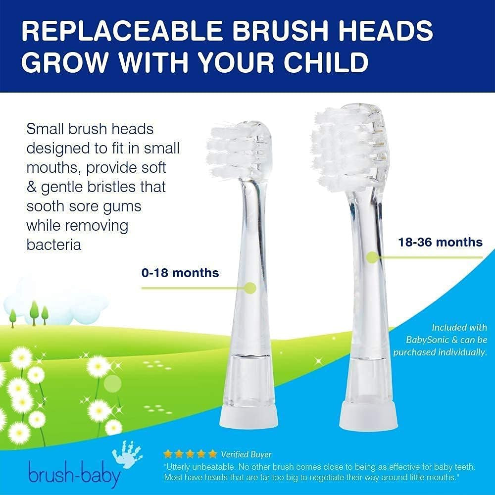 – Babysonic Blue Electric Toothbrush, 0-36 Months – Soft, Gentle Vibrating Tooth