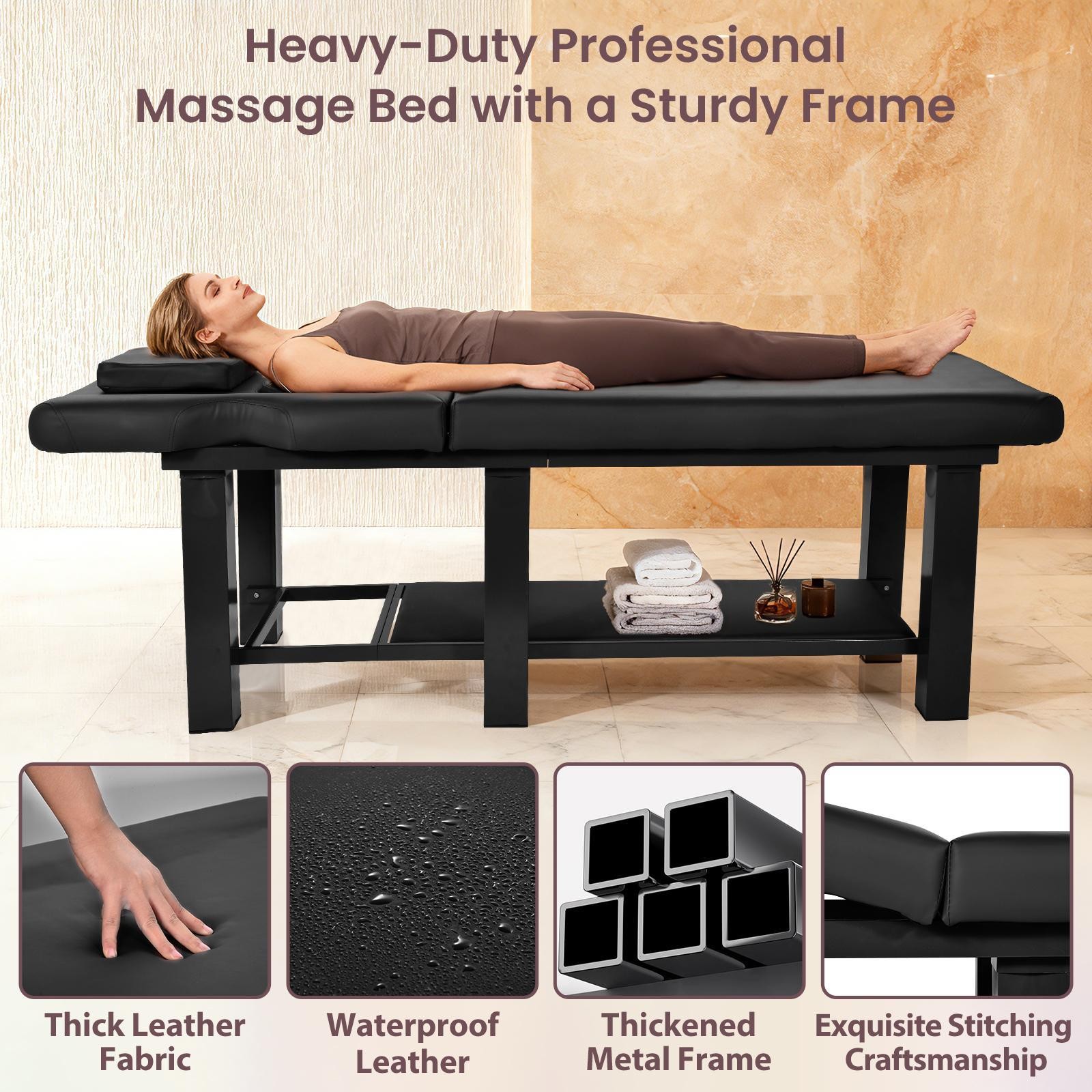 Pro Massage Treatment Table Facial Bed Adjust Backrest Open-Chest Salon Beauty