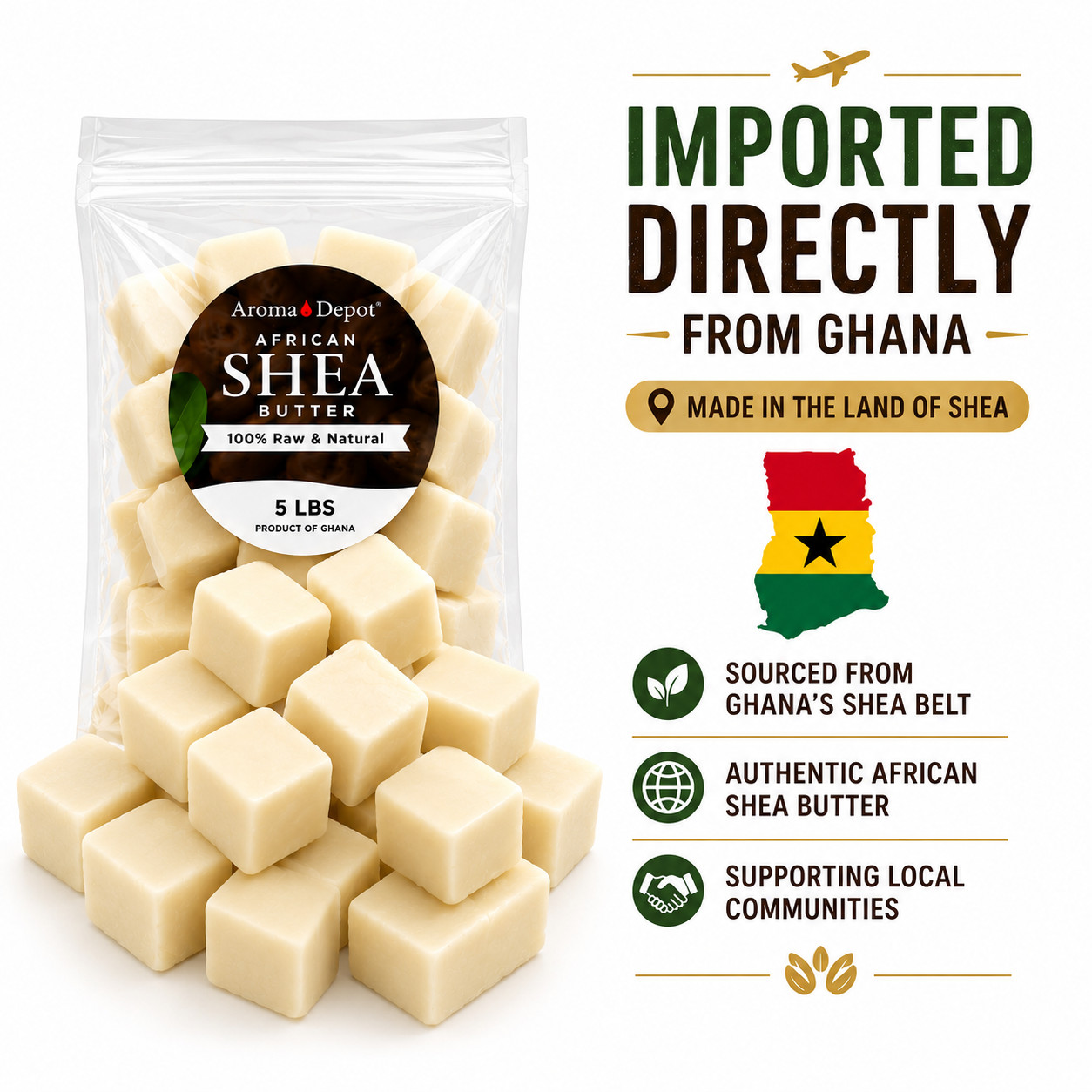African Shea Butter Raw Unrefined 100% Natural Organic Pure IVORY Wholesale