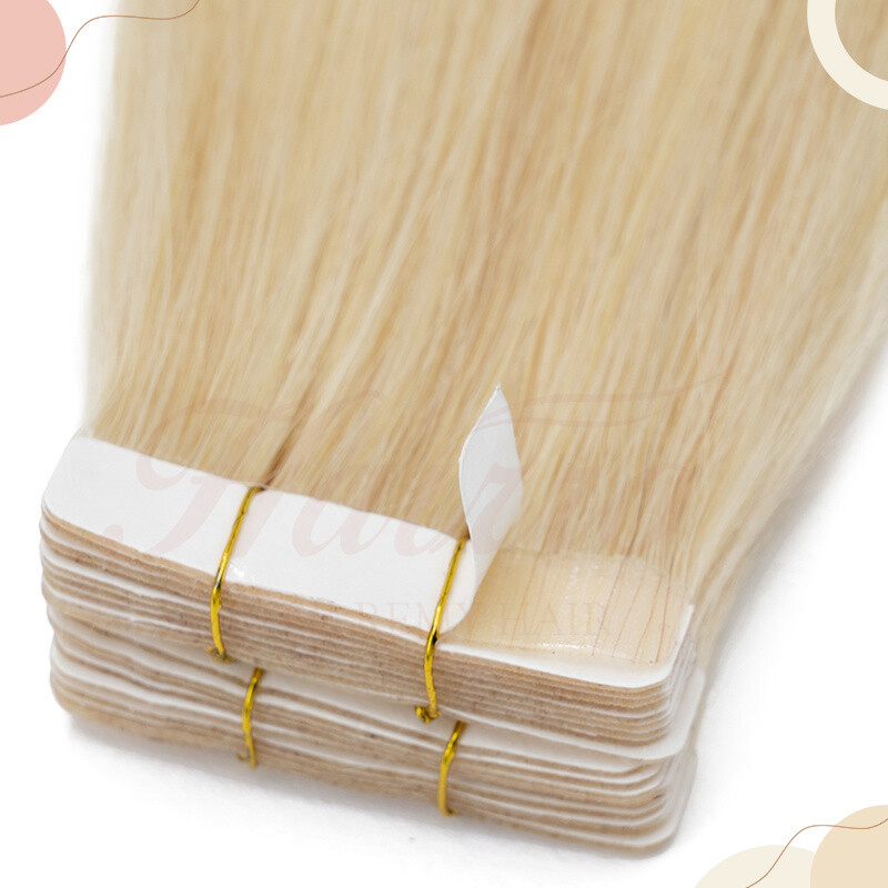 Tape In 12″-24″ Remy 100% Real Russian Human Hair Extensions Invisible Skin Weft