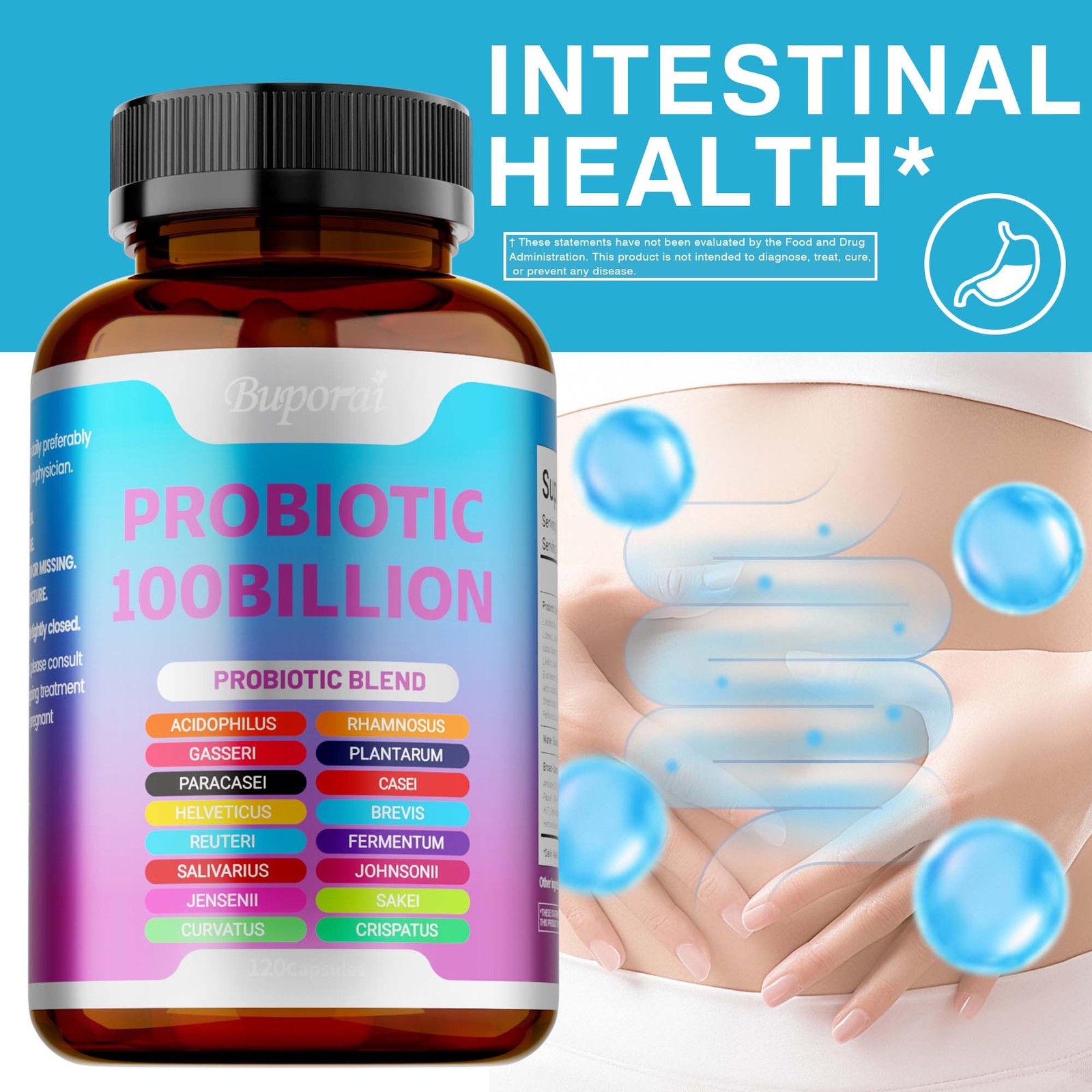 Probiotics 100Billion 120pcs-Supports Digestion and Absorption,Intestinal Health