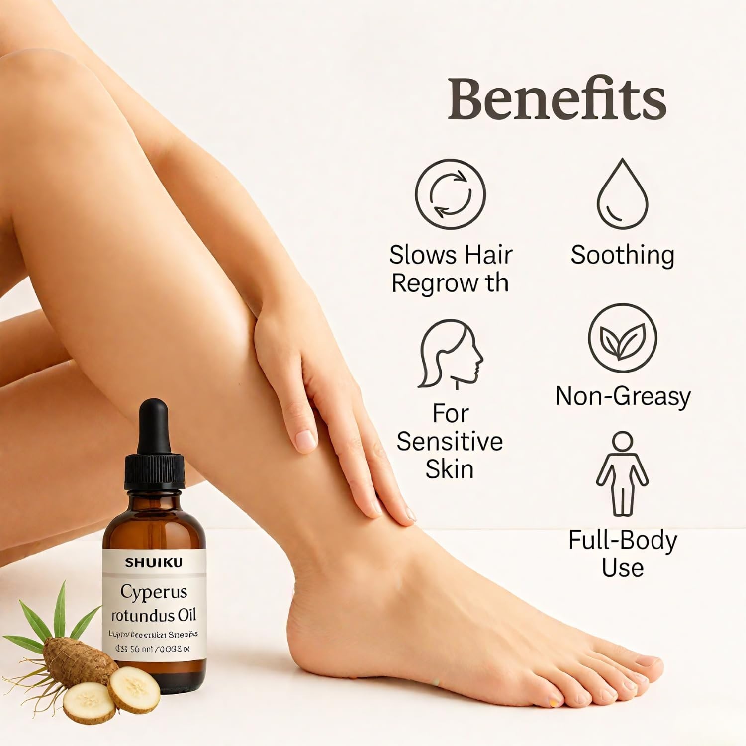 Cyperus Rotundus Oil for Hair Removal 2 PACKS – 100% Pure Natural Cyprus Oil
