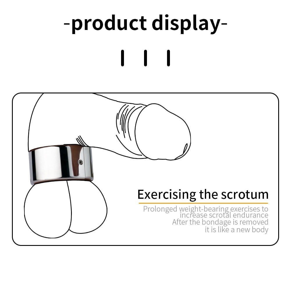 Stainless Steel Penis Ball Stretcher Scrotum Ring Pendant Weight for Male Delay