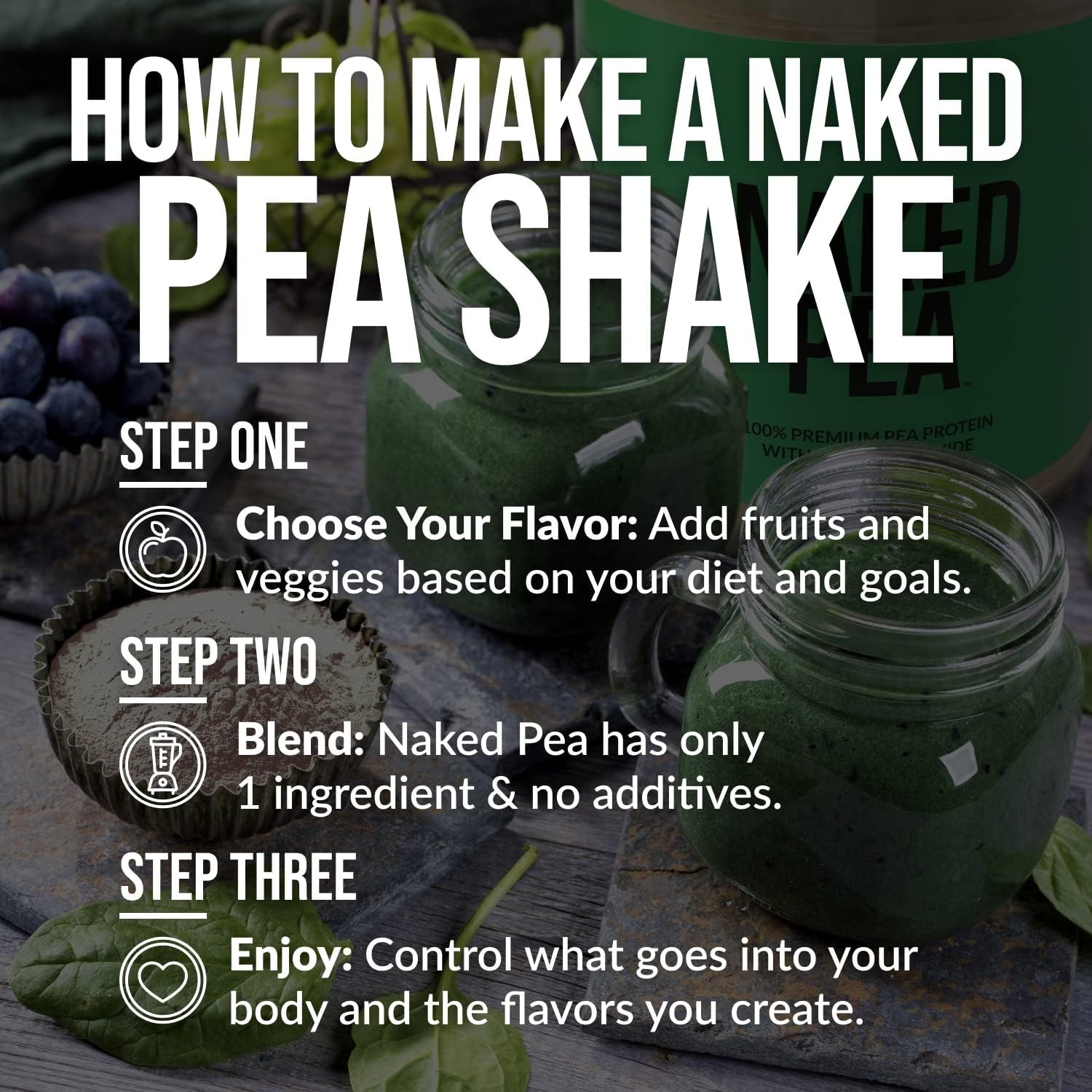 NAKED Pea Protein Powder 5LB Unflavored Vegan NSF Certified 76 Servings