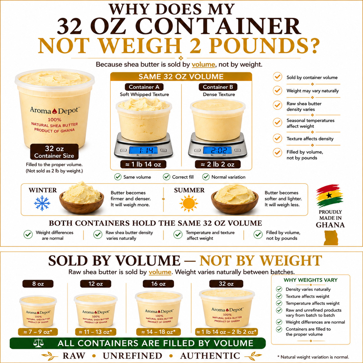8oz Organic African Shea Butter Yellow Raw From GHANA Natural UNREFINED Pure