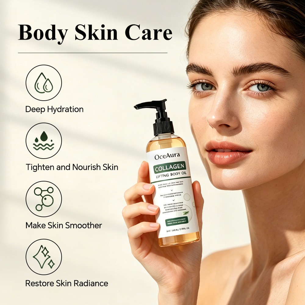 5PCS 100ml Collagen Lifting Body Oil Anti Aging for Neck,Chest,Upper,Arms,Thighs