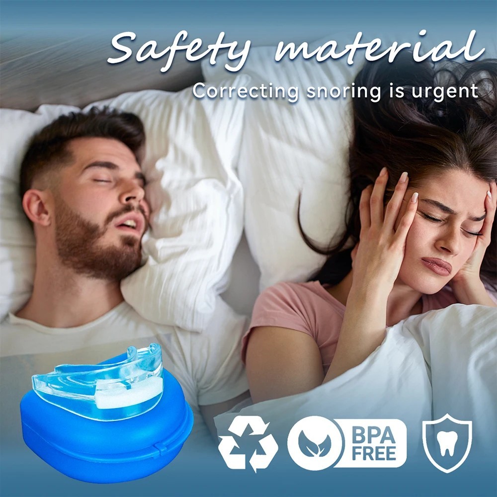 Anti Snoring Mouth Guard, Adjustable Tooth Brace, BPA Free, With Case