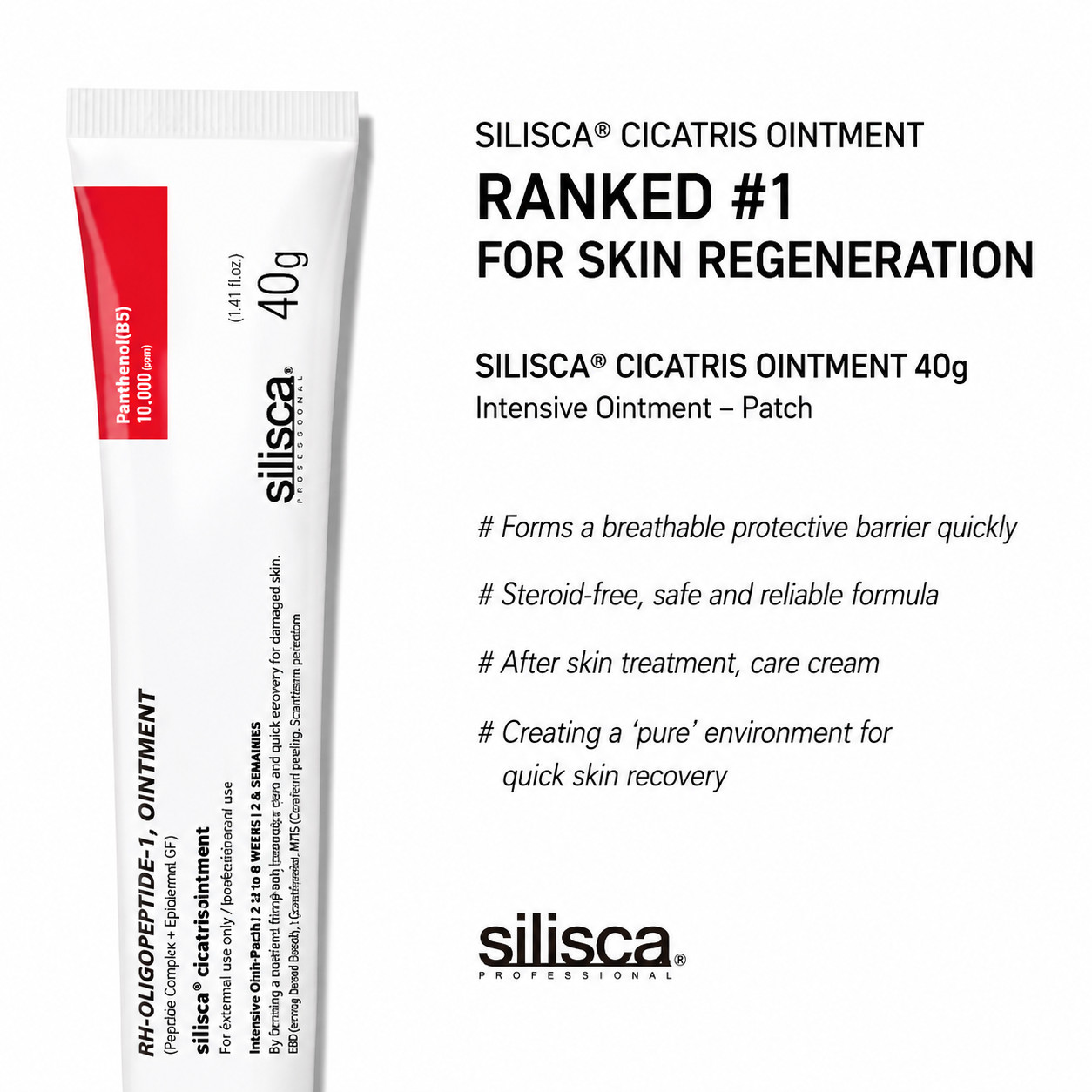 Silisca Cicatries Ointment 40g Intensive Skin Recovery Cream+FREE SAMPLES