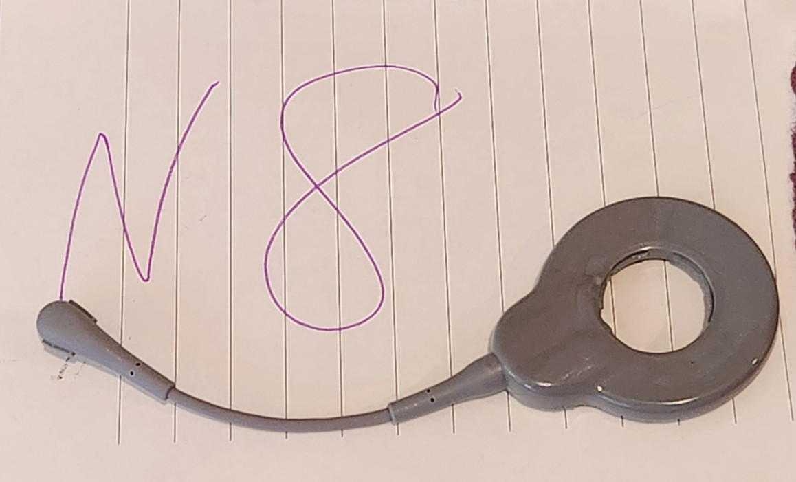 1 COCHLEAR PART 6cm SLIM LINE COIL / CABLE FOR NUCLEUS 8~N8 GREY GRAY EXC COND.