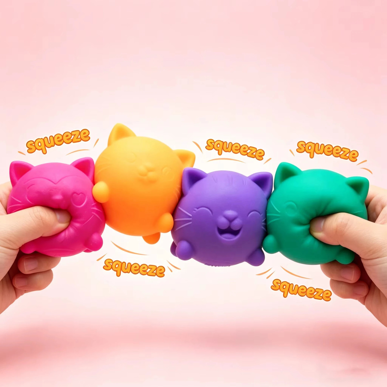 Schylling NEEDOH Cool Cat Squishy Toys Slow Rise Stress Relief Ball Sensory Fidg