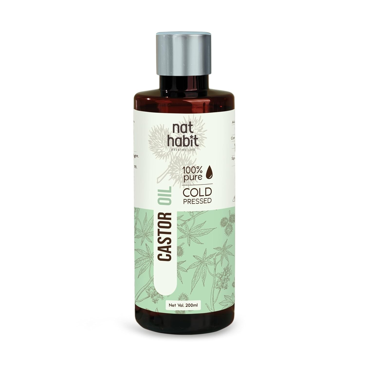 Nat Habit Cold Pressed 100% Pure Castor (Arandi) Oil for Skin & Hair 200ml