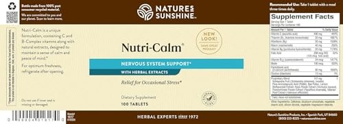 Nature’s Sunshine Nutri-Calm, 100 Tablets | Natural Anxiety Supplement to